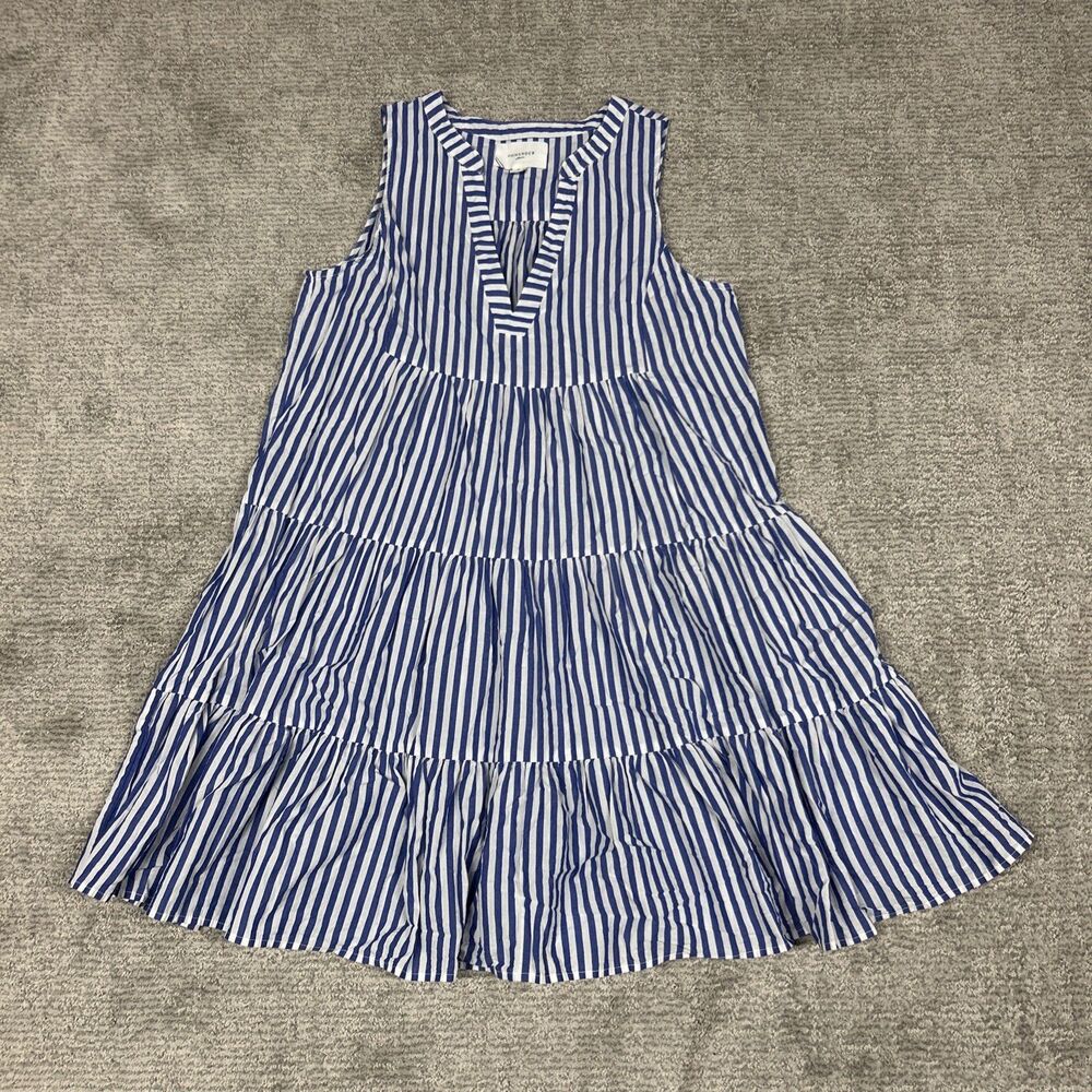 Tuckernuck Pomander Place Dress Large Blue White Striped Sleeveless Cotton Kenzo